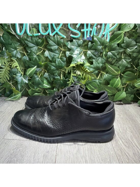 Cole Haan Zerogrand Laser Perforated Oxford Black Mens 10.5  C23832 Dress Shoes main image 10